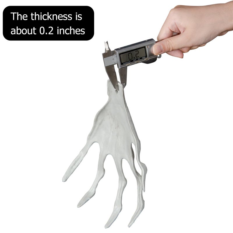 XONOR Halloween Witch Skeleton Hands - 1 Pair Realistic Plastic Scary Skeleton Hand for Halloween Decoration - Image 3